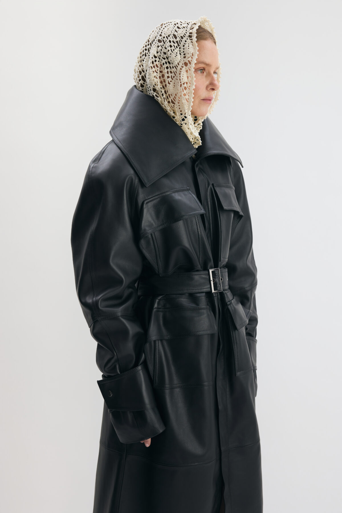 Delani leather coat