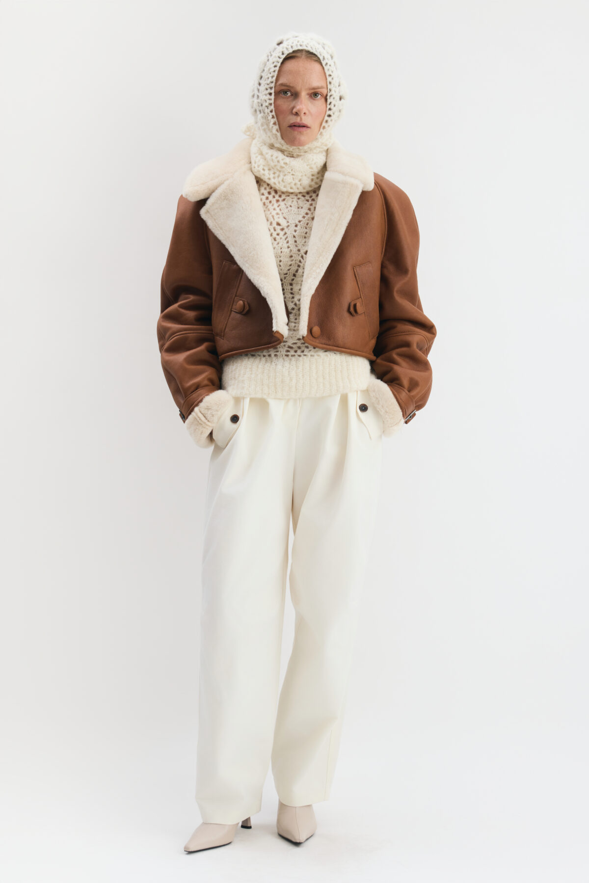 Nia Shearling Coat in Caramel