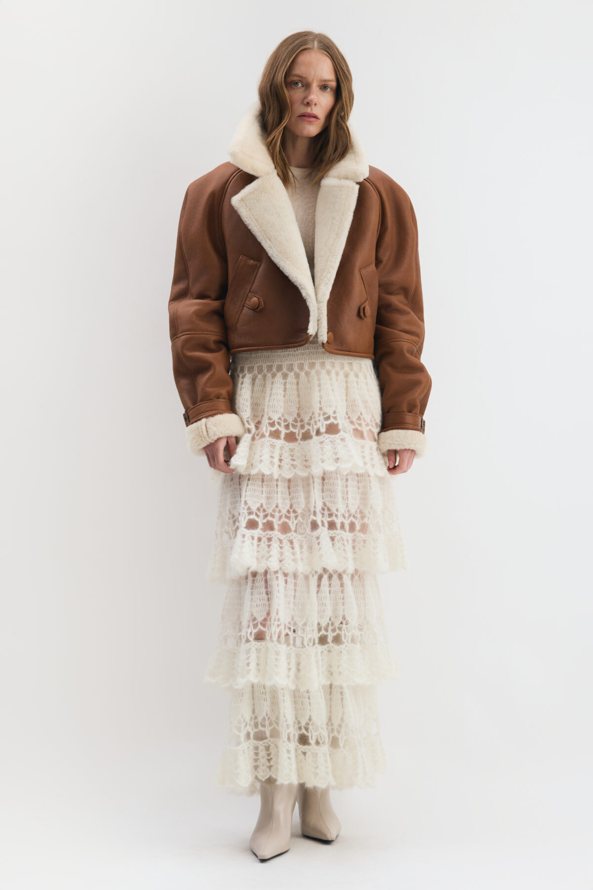 Nia Shearling Coat in Caramel