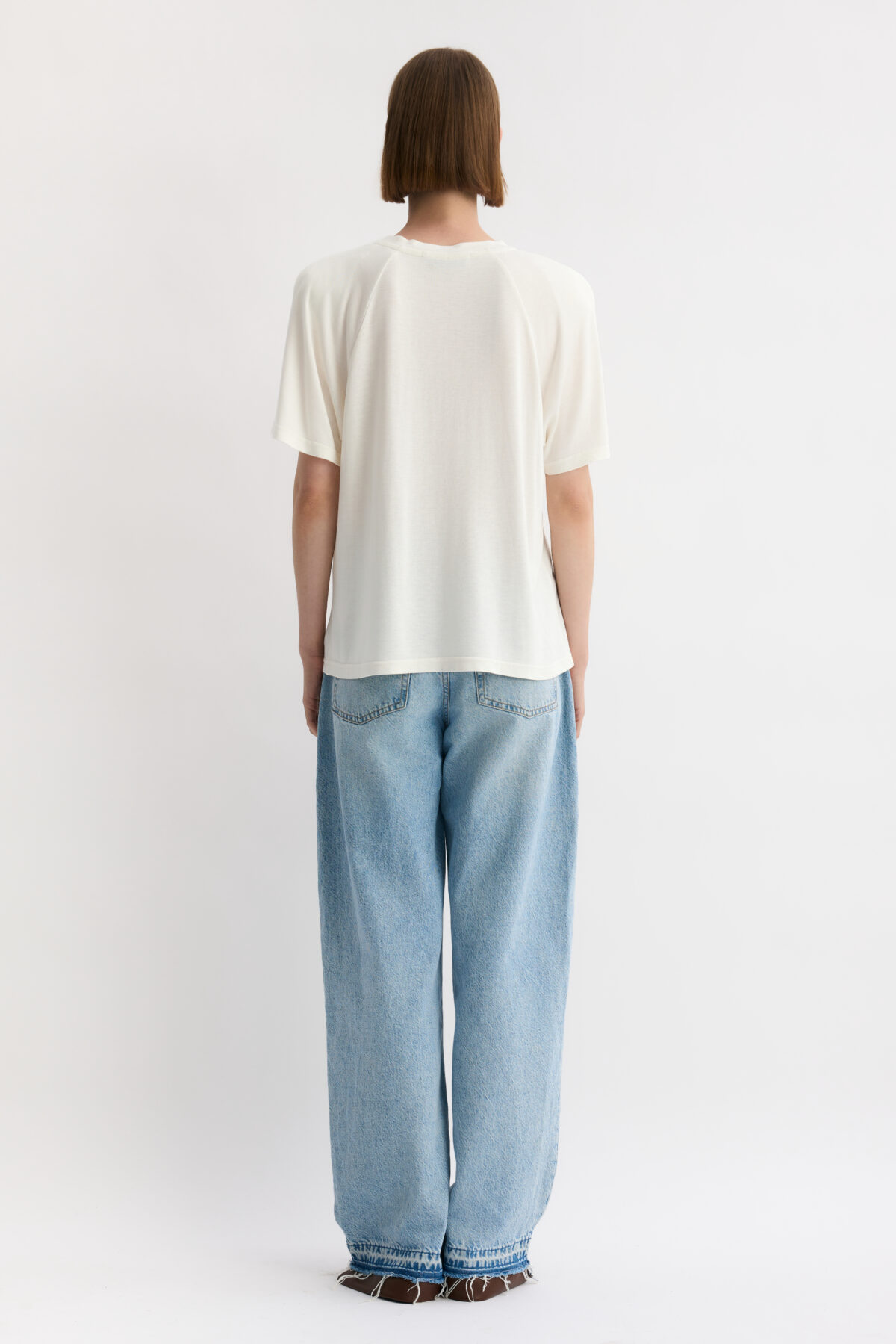 Jeansy Masso z elementami skóry