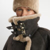 Jordan shearling coat in chocolate brown