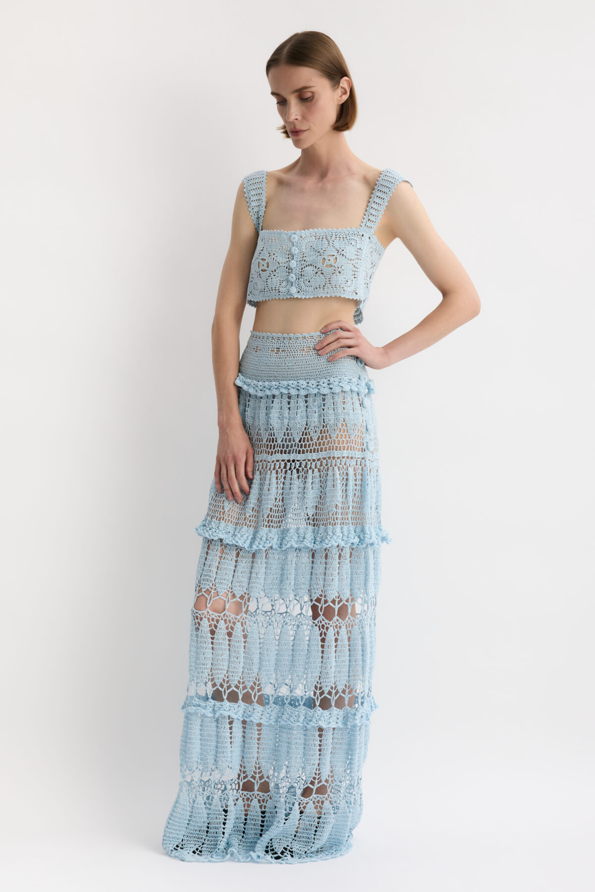 KAREN ARCANJO ręcznie robiona spódnica na szydełku